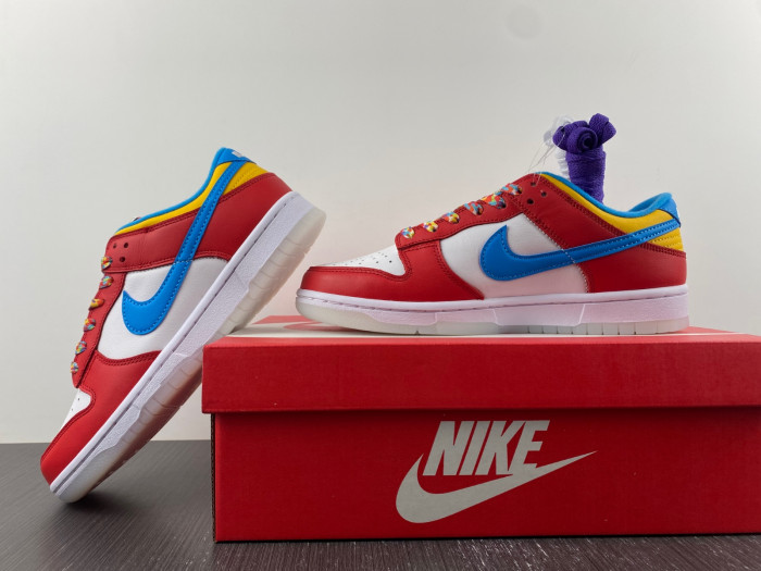 lebron james x nike dunk low “fruity pebbles” dh8009-600