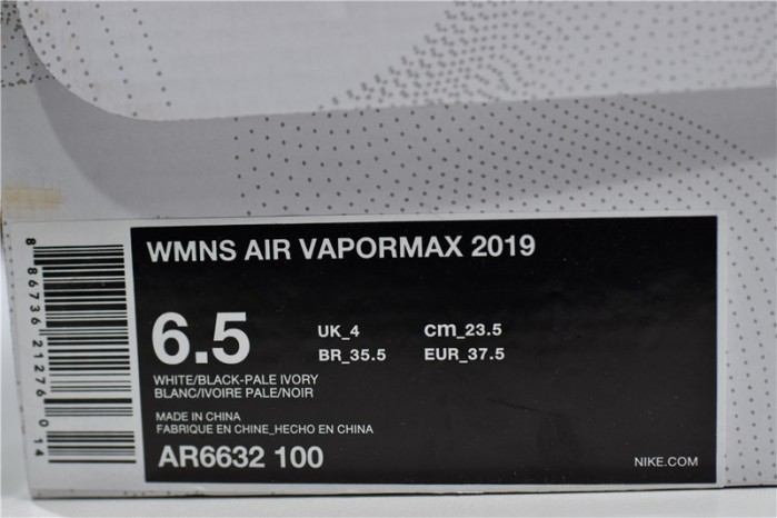 nike wmns air vapormax 2019 white black pale ivory ar6632-600