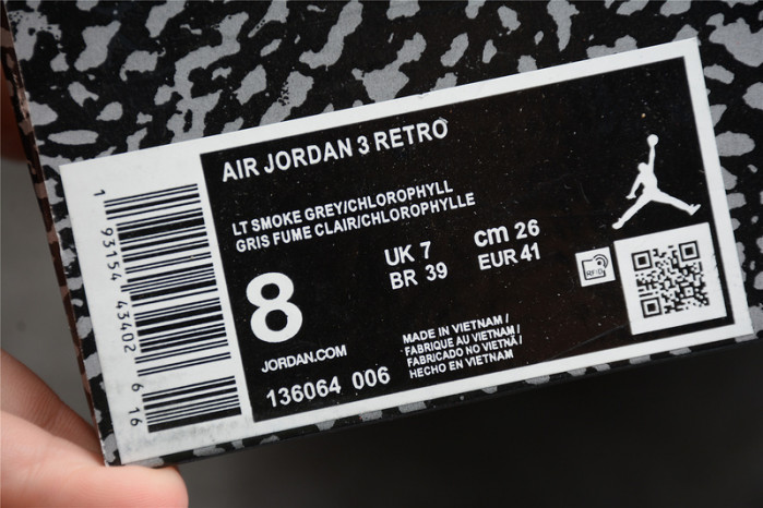 air jordan 3 retro ‘chlorophyll’’ 136064 006