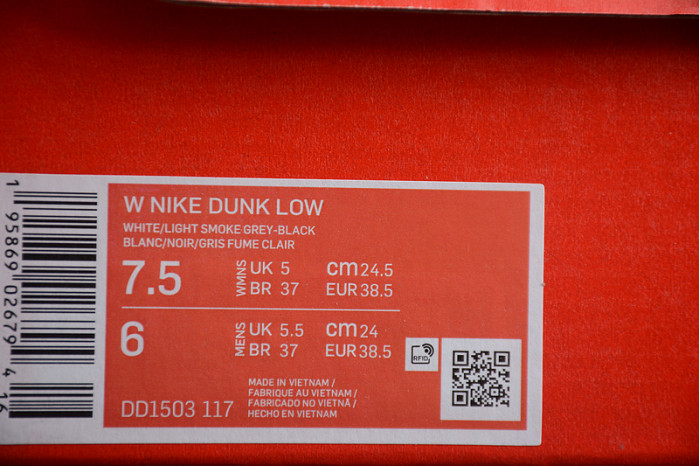 nike dunk low “light smoke grey” dd1503-117