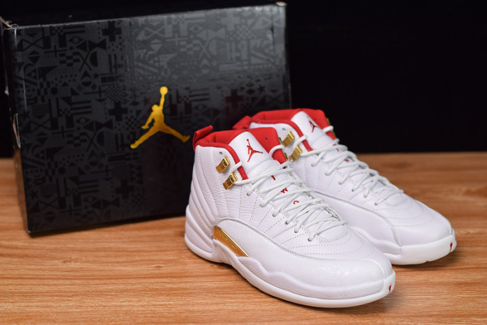 air jordan 12 fiba white university red 130690-107